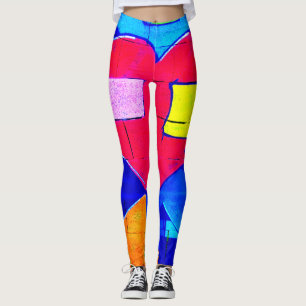 Graffiti Heart Pop Art Leggings – Bold & Vibrant