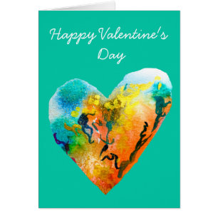 Graffiti heart Valentine's Day watercolor art