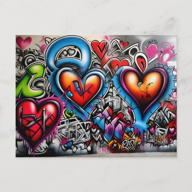 Graffiti Hearts # 8 Postcard (Front)
