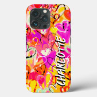 Graffiti Hearts Explosion: Vibrant Hand-Drawn