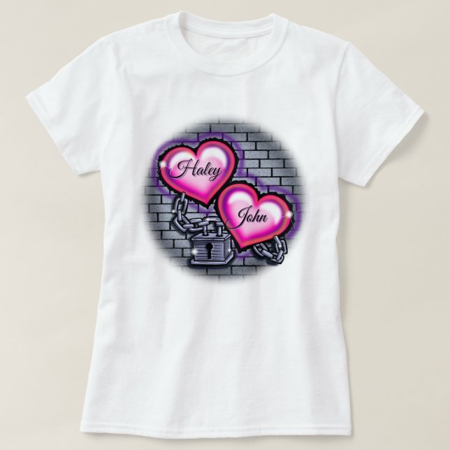 Graffiti Hearts T-Shirt (Design Front)