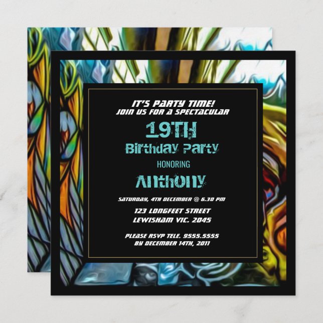 Graffiti Highway Birthday Invitation (Front/Back)