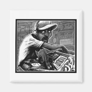 Graffiti Hip Hop Turntable Magnet