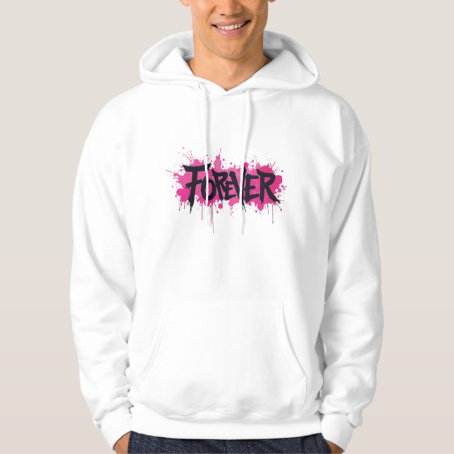 Graffiti Hot Pink "FOREVER" Hoodie (Front)