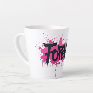 Graffiti Hot Pink "FOREVER" Latte Mug