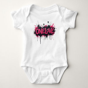 Graffiti Hot Pink "ONELOVE" Baby Bodysuit