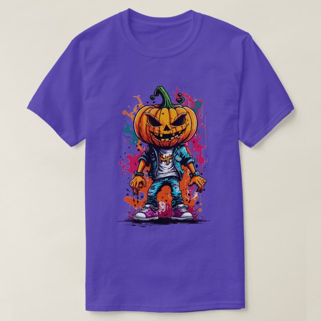 Graffiti Illustration Of A Halloween Pumpkin T-Shirt (Design Front)