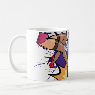 Graffiti illustration with street graffiti letters coffee mug