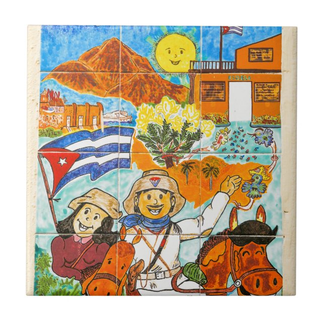 Graffiti in Havana, Cuba Ceramic Tile (Front)