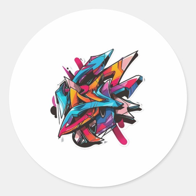 Graffiti Inspired Colorful Chaos Stickers (Front)