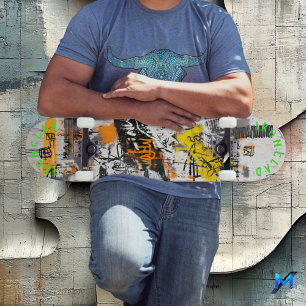 Graffiti-Inspired Design & Bold Abstract Patterns Skateboard