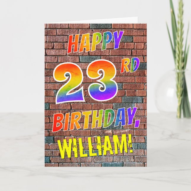Graffiti Inspired Rainbow Look HAPPY 23RD BIRTHDAY Card (Front)