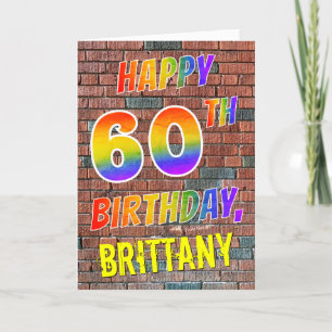 Graffiti Inspired Rainbow Look HAPPY 60TH BIRTHDAY Card