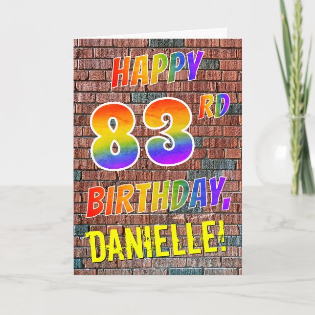 Graffiti Inspired Rainbow Look HAPPY 83RD BIRTHDAY Card (Front)