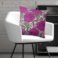 Graffiti Inspired Rose Pattern Pink Black