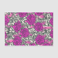 Graffiti Inspired Rose Pattern Pink Black  
