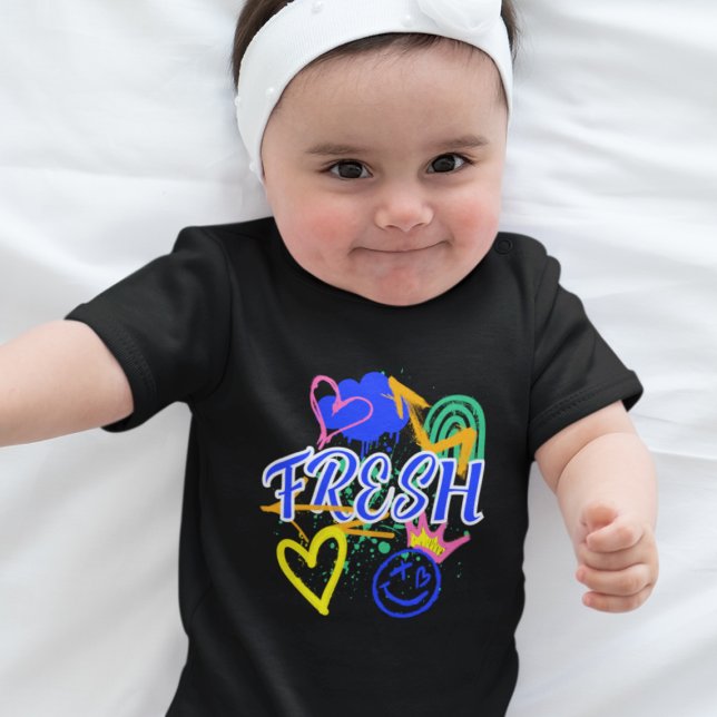 Graffiti-Inspired w/Hearts, Crown, & Arrows Baby Bodysuit (Creator Uploaded)