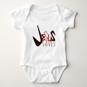 GRAFFITI JESUS SAVES in red Baby Bodysuit
