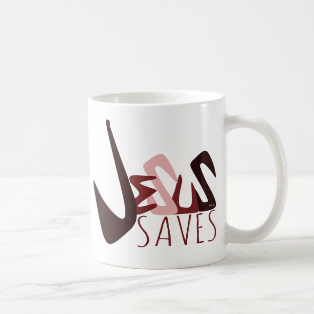 GRAFFITI JESUS SAVES in red Coffee Mug (Right)