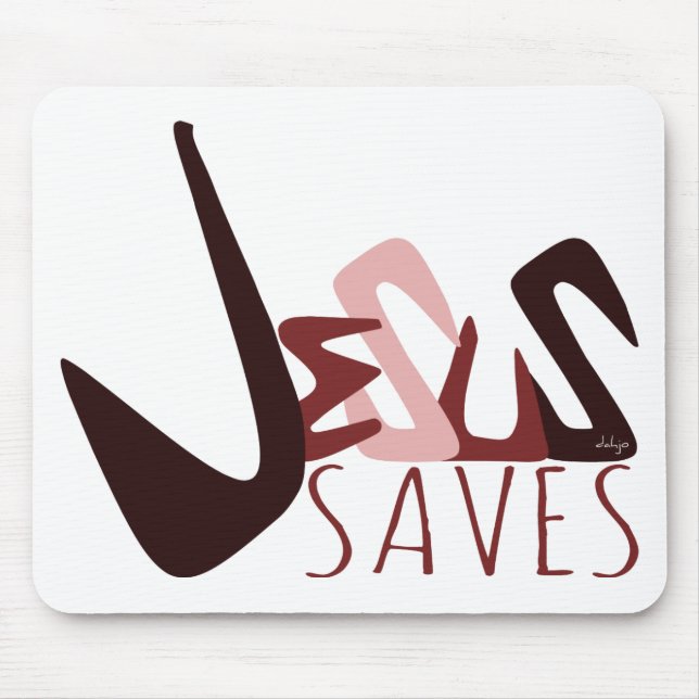 GRAFFITI JESUS SAVES in red Mouse Pad (Front)