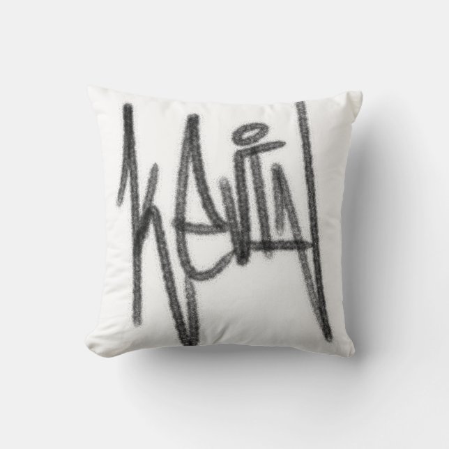 Graffiti Kevin Throw Pillow (Front)