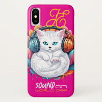 Graffiti Kitty Vibe Case - White