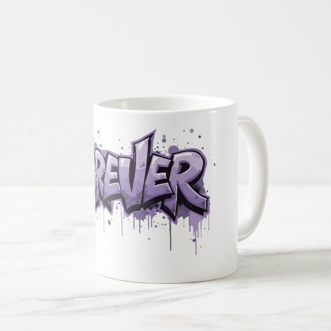 Graffiti Lavender Infinity "FOREVER" Coffee Mug (Front Right)