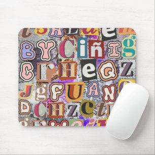 Graffiti letters Street style Artsy Fun design Mouse Pad