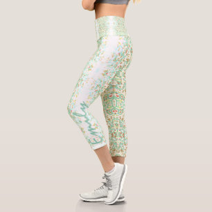 Graffiti Lines blue tone Yoga personalised C Capri Leggings