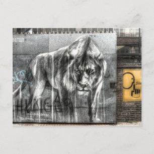 Graffiti Lion, Shoreditch London Postcard