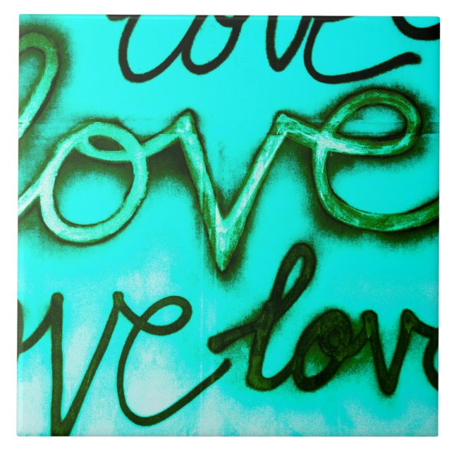 Graffiti Love Ceramic Tile (Front)