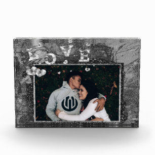Graffiti Love Grunge   Simple Faux Crystal Script Photo Block