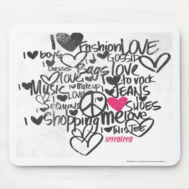 Graffiti Magenta Mouse Pad (Front)