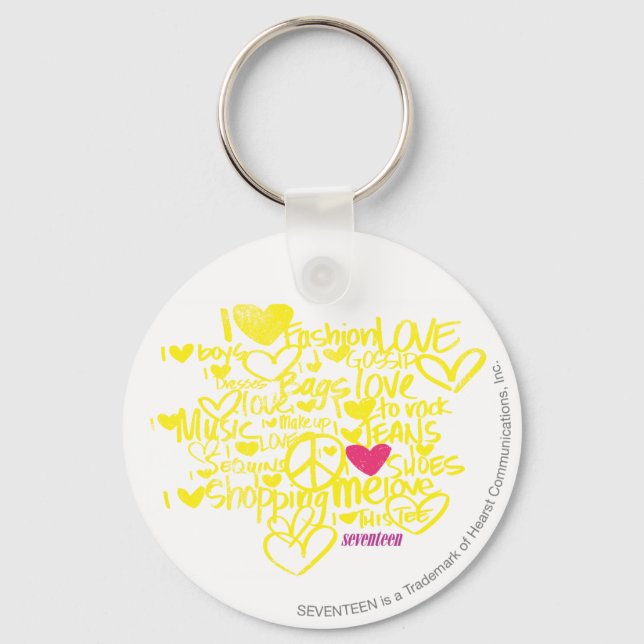 Graffiti Magenta/Yellow Key Ring (Front)