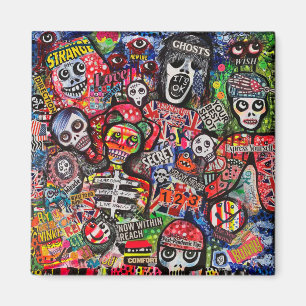 Graffiti Misfits Magnet by Ray Dust