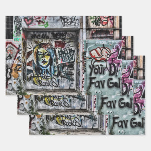 Graffiti Modern Cool Urban Street Art Wrapping Paper Sheet