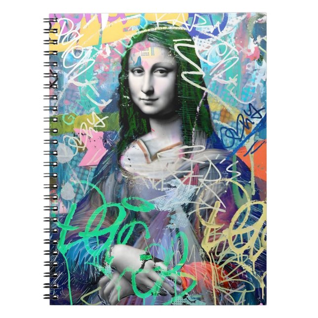 Graffiti Mona Lisa Street Art Notebook (Front)
