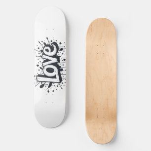 Graffiti Monochrome Love Tag Skateboard