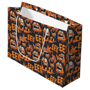 Graffiti Monster Eek Black Halloween (2) Large Gift Bag