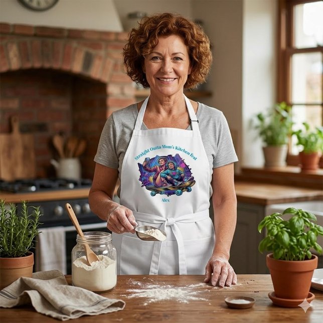 Graffiti Mum & Son Apron - Custom Name Gift (Creator Uploaded)