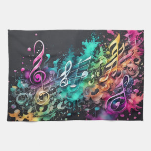 graffiti music tea towel
