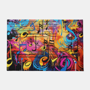 Graffiti Musical Notes Doormat