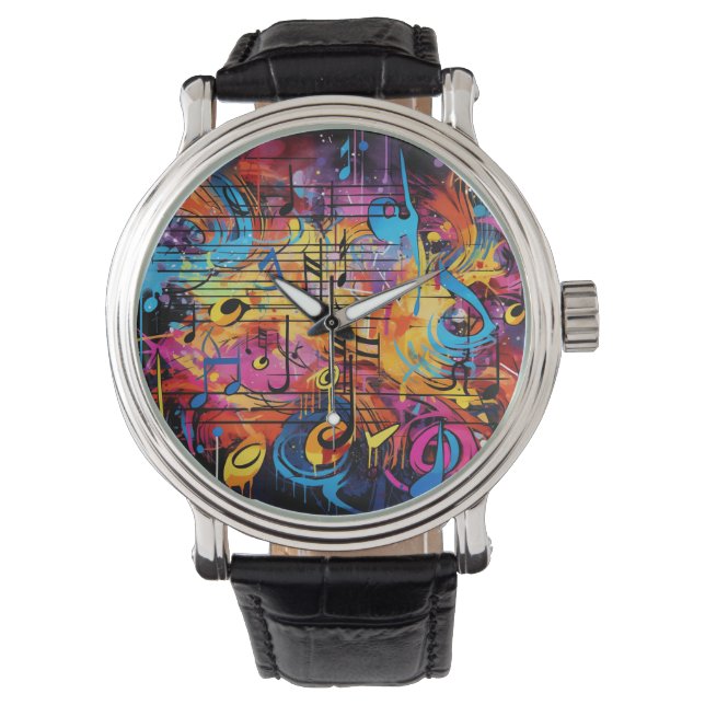 Graffiti Musical Notes Watch (Front)