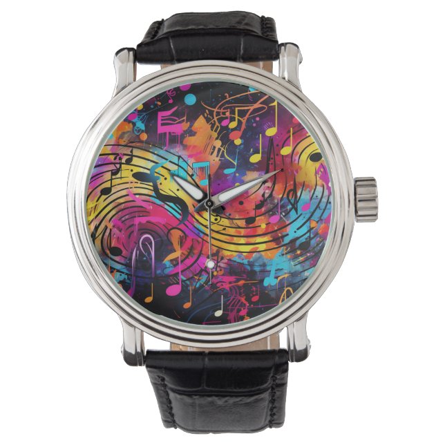 Graffiti Musical Notes Watch (Front)