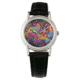 Graffiti Musical Notes Watch