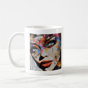 Graffiti of a Woman's Face Coffee Mug