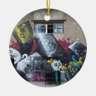 Graffiti On Stadtbahnbogen, Wien Österreich Ceramic Tree Decoration