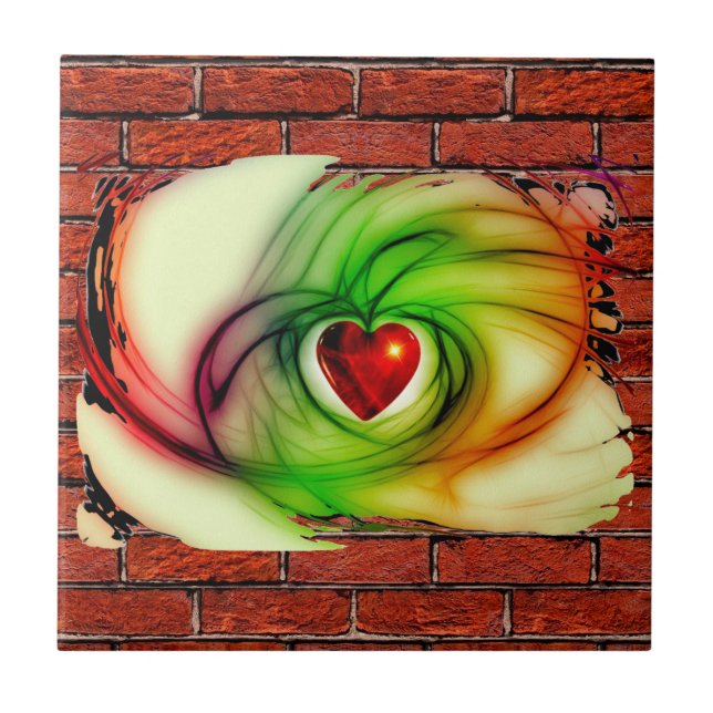 GRAFFITI ON THE WALL: THE ARTIST'S HEART ~ TILE (Front)