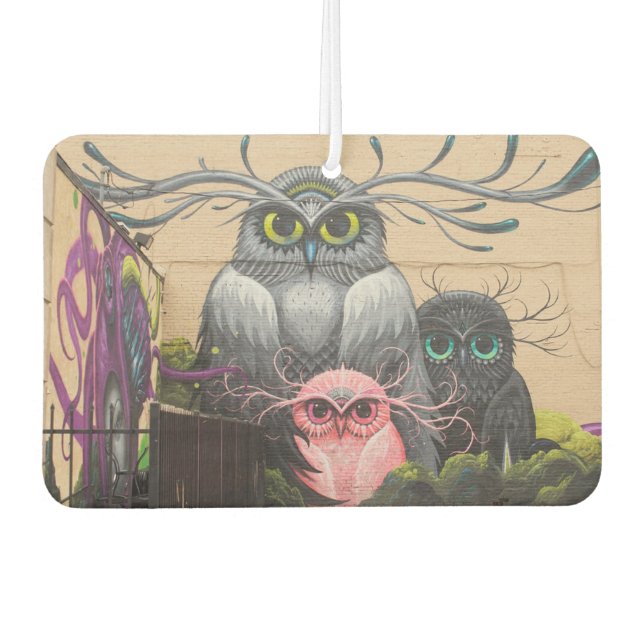 Graffiti Owls Car Air Freshener (Front)