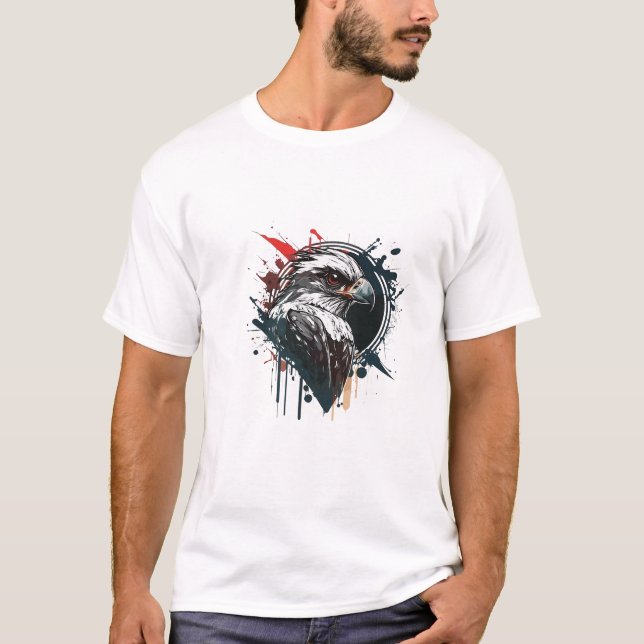 Graffiti Paint Eagle Bird Creative Art Painting T-Shirt (Front)